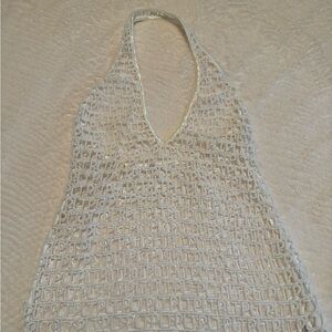 PrettyLittleThing White Knit Beach Coverup